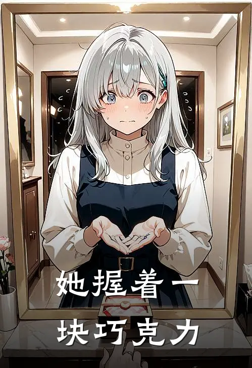 她握着一块巧克力