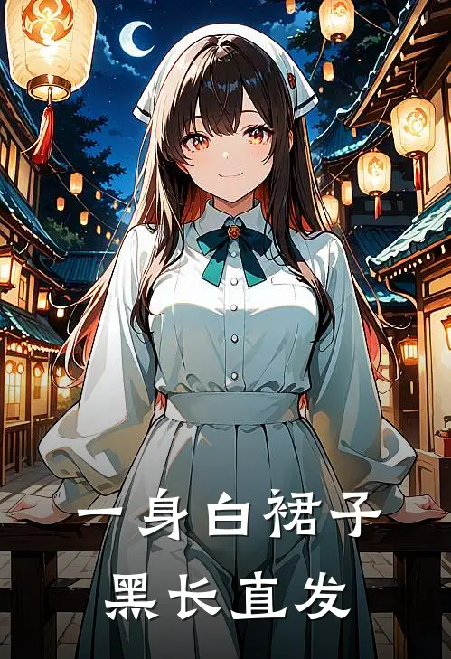 一身白裙子黑长直发
