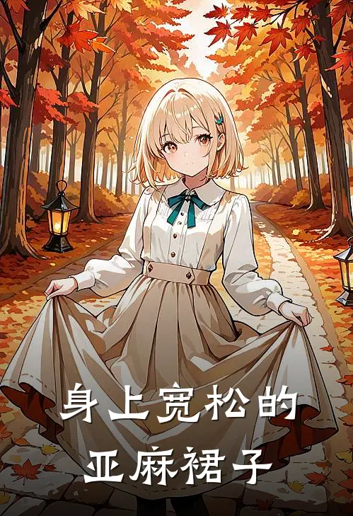 身上宽松的亚麻裙子